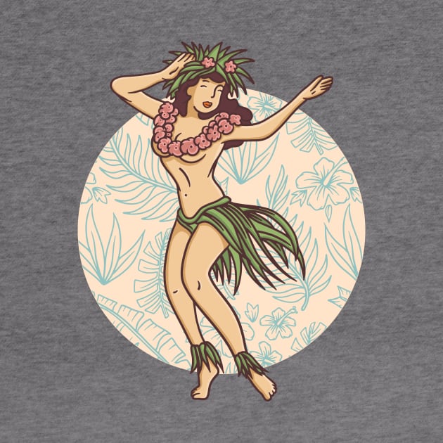 Retro Hawaiian Hula Girl Dancer by SLAG_Creative